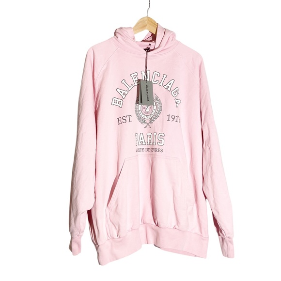 Balenciaga Tops - NWT Balenciaga logo-print cotton hoodie light pink
